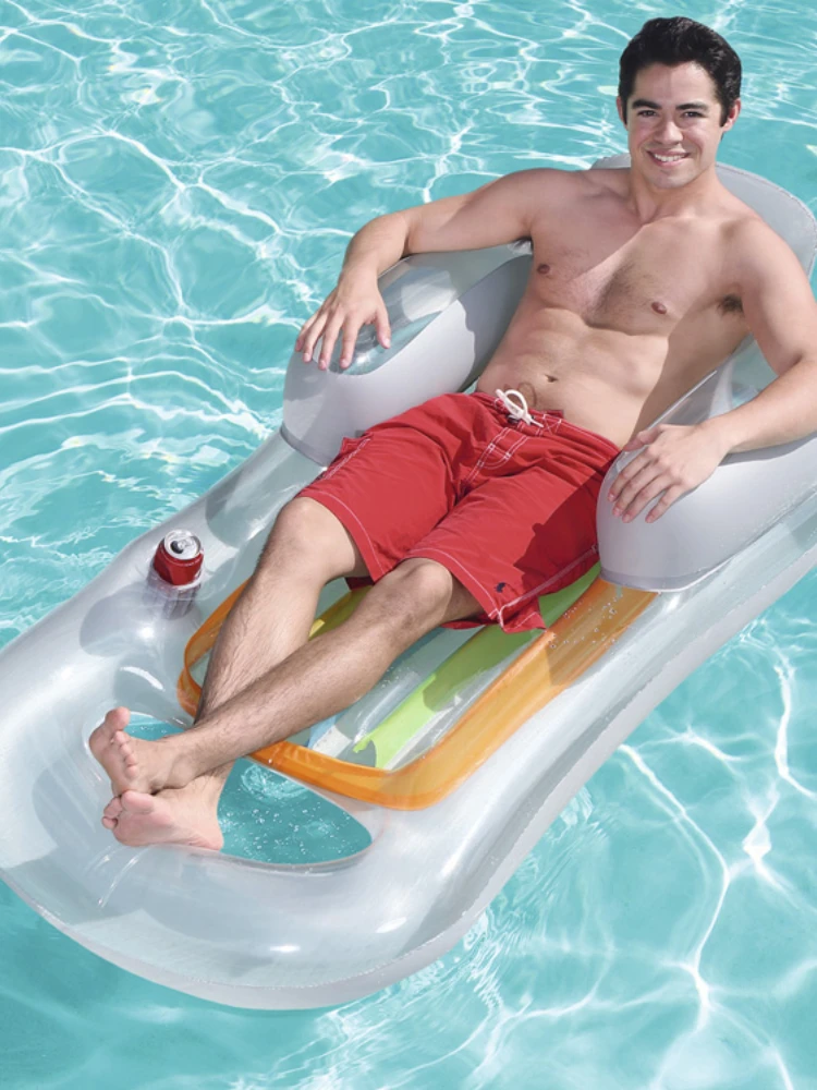 Single backrest recliner swimming inflatable floating bed waterbed beach air cushion