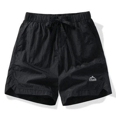 MAIDANGDI Nylon Embroidered Ice Silk Work Pants for Middle-aged Young Men Plus Size Shorts Thin Cut Quick Drying 5% Sports