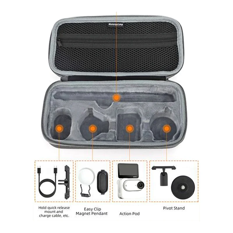 

SUNNYLIFE Sports Camera Storage Bag For Insta360 GO 3 GO 3S Storage Bag Kit Case Protective Case Thumb Camera Accessories