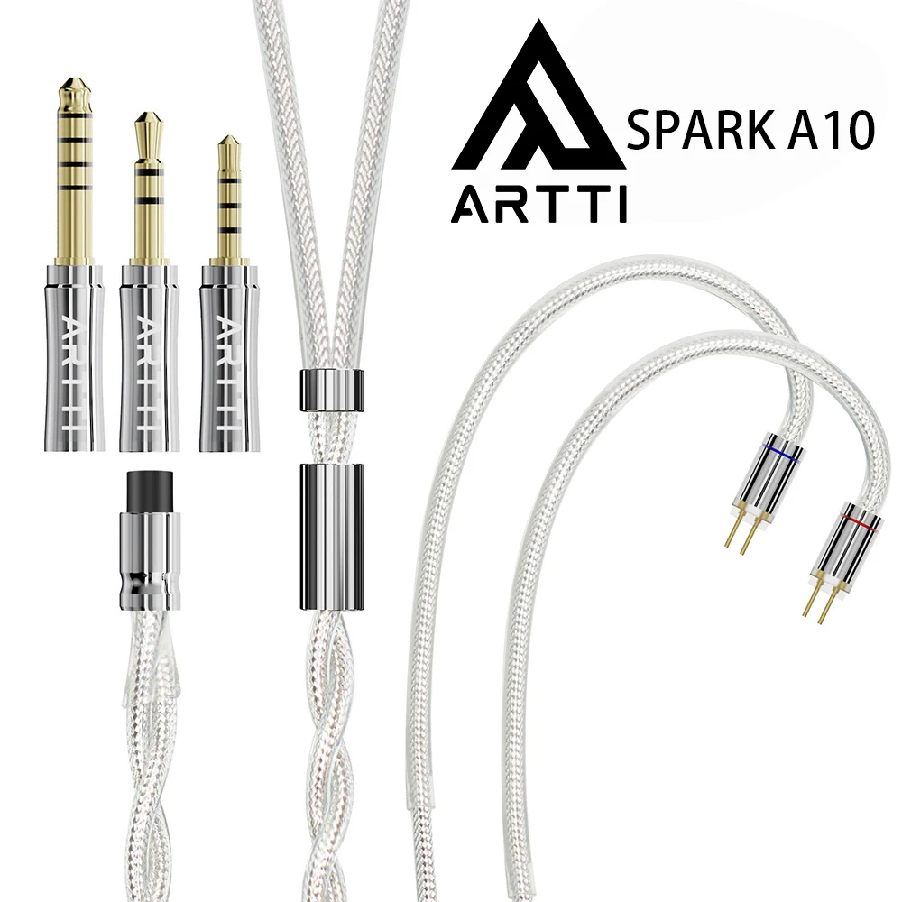 

ARTTI SPARK A10 3in1 Earphone Upgrade Cable 2 Cores 244 Strands Silver-plated 7N OCC Copper 2.5+3.5+4.4mm Plug 2pin/QDC/MMCX