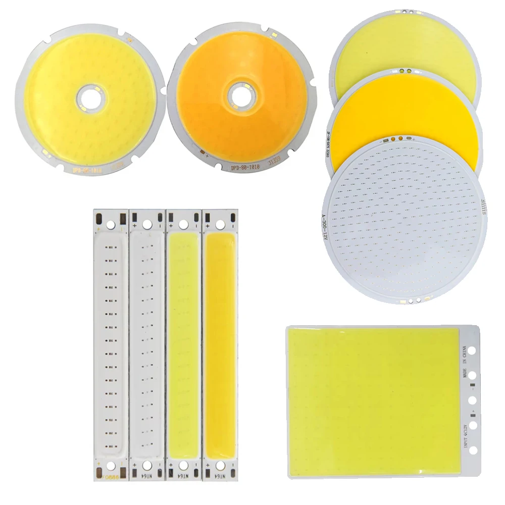 Żarówka LED Cob Strip 3W 50W 60W 3V-30VSpotlight Podwójne Mini Oświetlenie Auto DIY Paski Neon Sypialnia High Power Okrągłe Koraliki