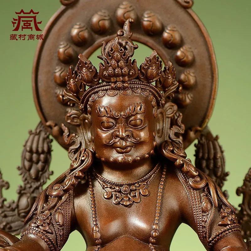 Fo Yuan Hui Purple Copper Statue Manjushri Bodhisattva Changshou Buddha Ornament