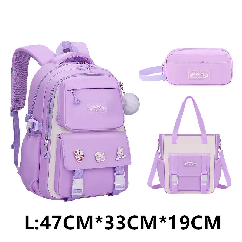 3 Pcs/Set School Bag for Girls Children Backpack Schoolbag Teenage School Child With Lunch box Pencil Case Kids Book Bag 2024