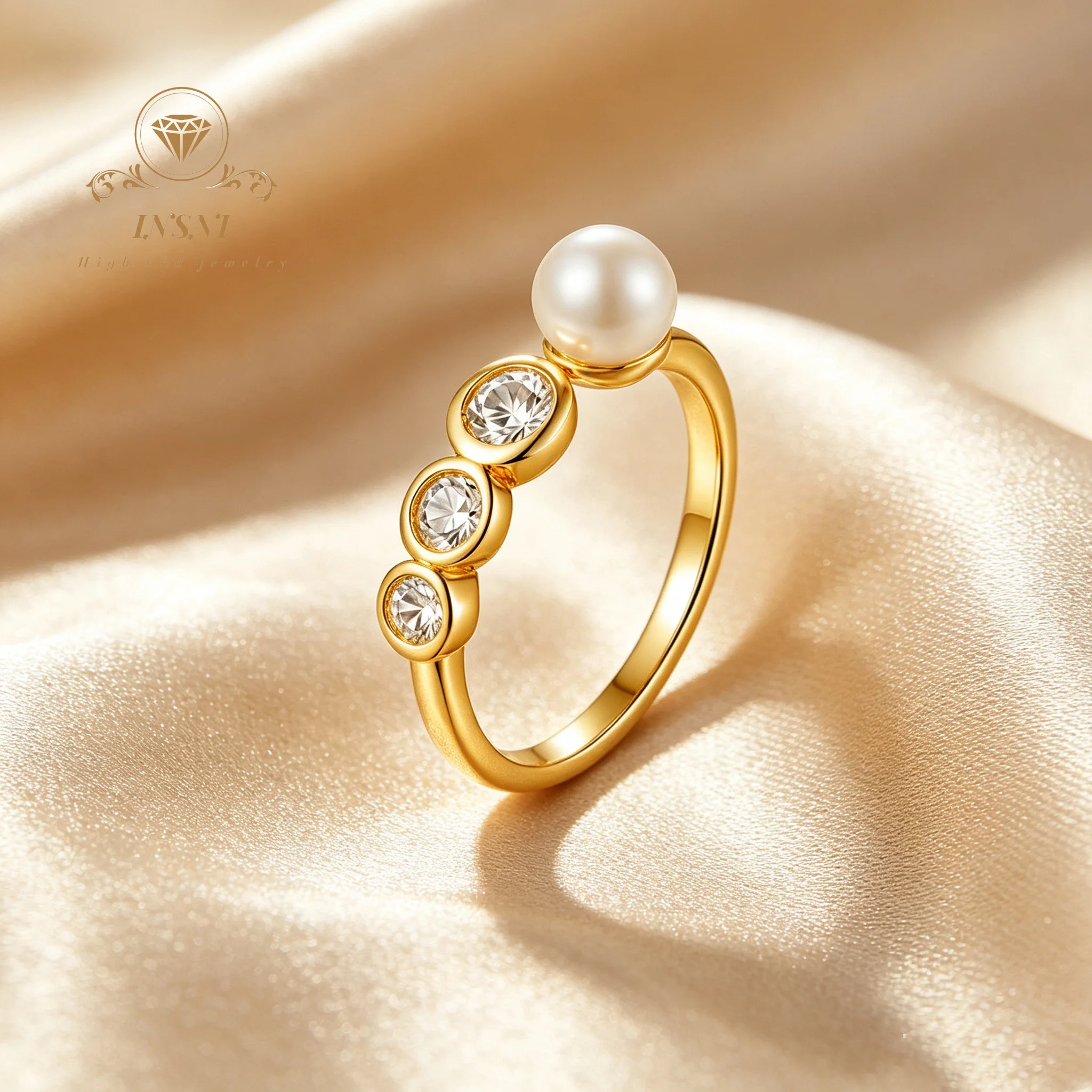 Moissanite Geometric Bubble Ring Women's Versatile Trendy High Design Ring Affordable Light Luxury Jewelry Gift for Women