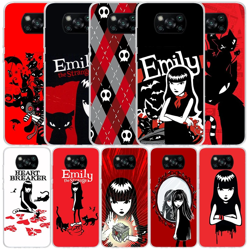 Comics Emily The Strange Phone Case For Xiaomi Poco X6 X5 X4 X3 Nfc F6 F5 Pro F4 Gt F3 F2 F1 M5S M4 M3 M2 Soft TPU Back Cover