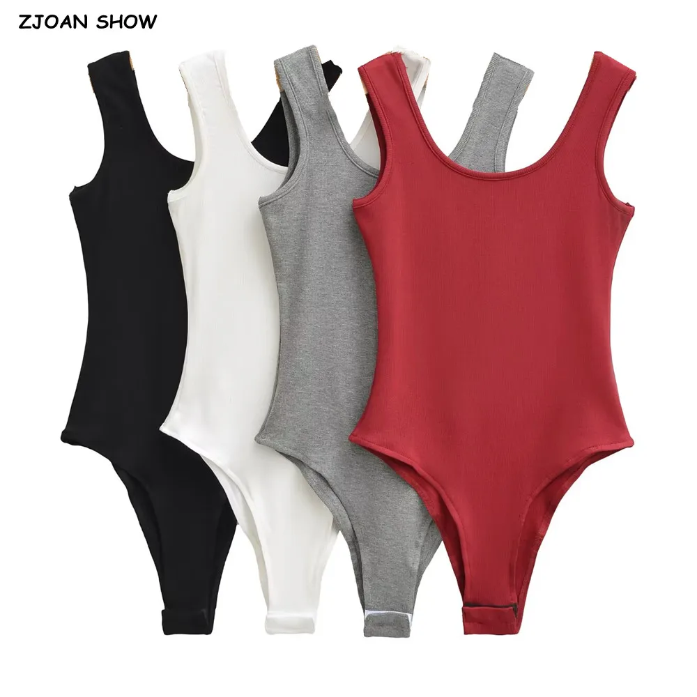 

4 цвета, весна-лето, боди без рукавов с U-образным воротником в рубчик, женский короткий комбинезон с открытой спиной в стиле ретро, тонкие комбинезоны, облегающие комбинезоны