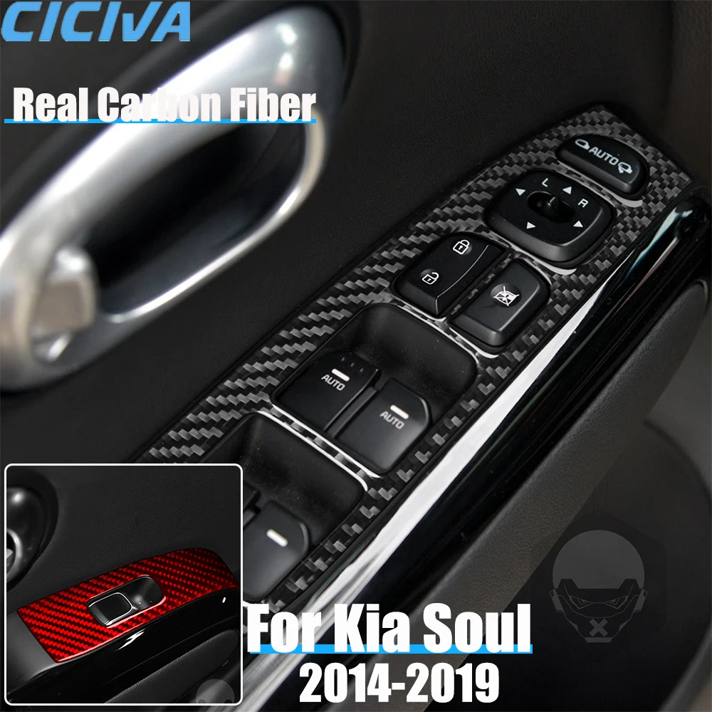 

Настоящее углеродное волокно, автомобильные аксессуары, комплект подъема двери, окна, накладка, мягкая наклейка для Kia Soul 2014, 2015, 2016, 2017, 2018, 2019
