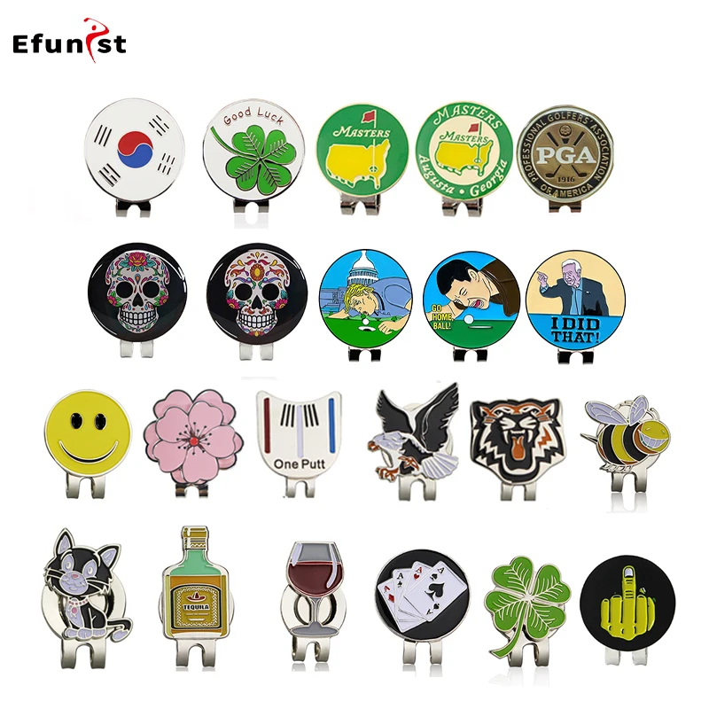 Golf Ball Marker Hat Clip With Magnet Ball Mark One Putt Golf Putting Alignment Aiming Cap Clips Drop Ship