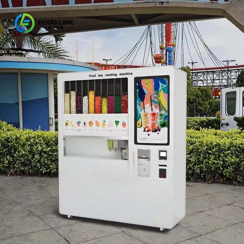 Customized Fully Automatic Metal Fruit Smoothie Vending Machine Customizable LED Logo ADA Compliant Cloud-Based Management 24