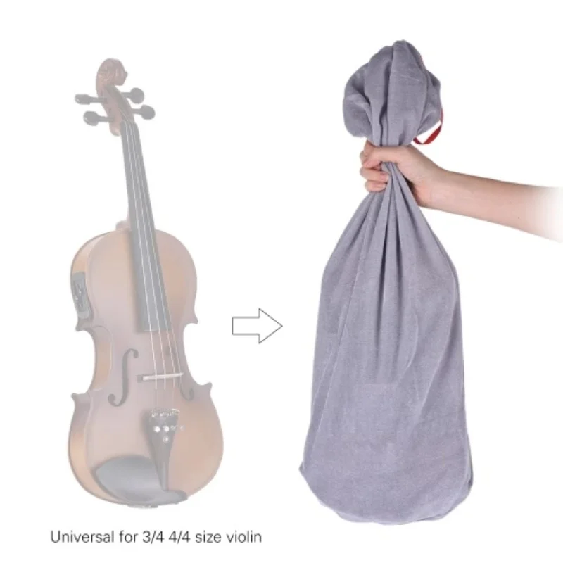 Grey Color Stain Fabric Velvet Bag Blanket For 4/4 3/4 Violin  Protecting  Accessories Musical Instrument