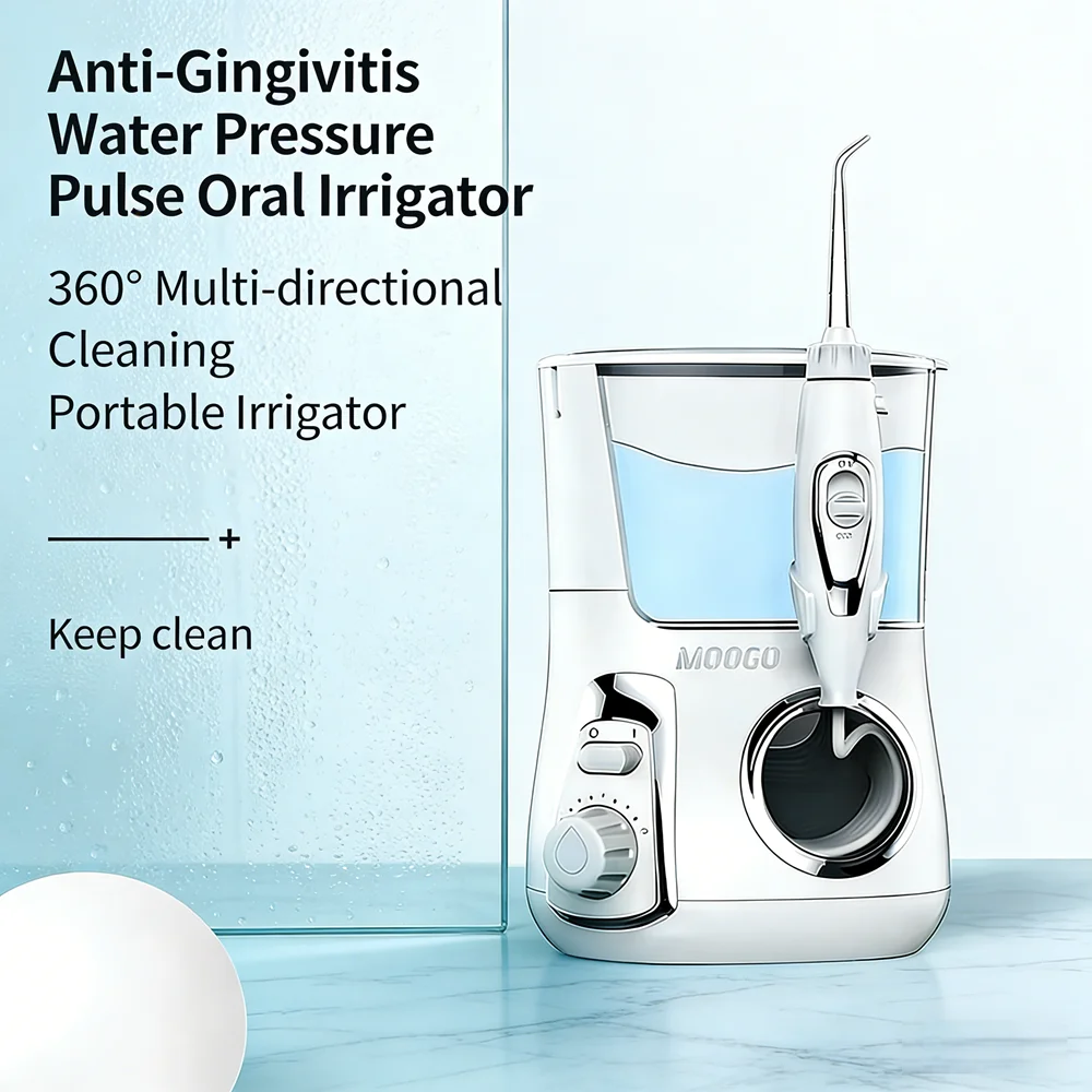 

Электрический ирригатор для полости рта 800 мл, 10 режимов, настольный, семейный комплект, система ухода за зубами с 5 функциональными насадками