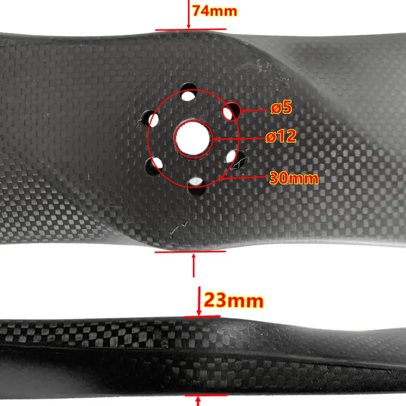 XAERO 47 Zoll 4714 Kohlefaser 2-Blatt-Propeller für MAD30 Motor UAV – Detail 14