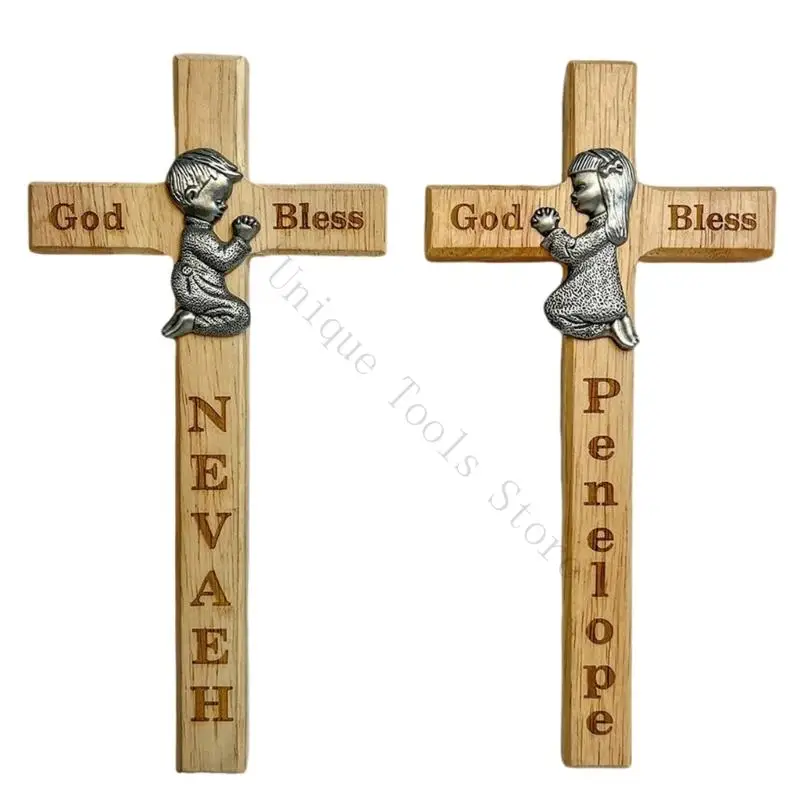 M89A Durable Wooden Crucifix Religious Ornament Catholic Gift For Children Offering Blessings And Spiritual Guidance