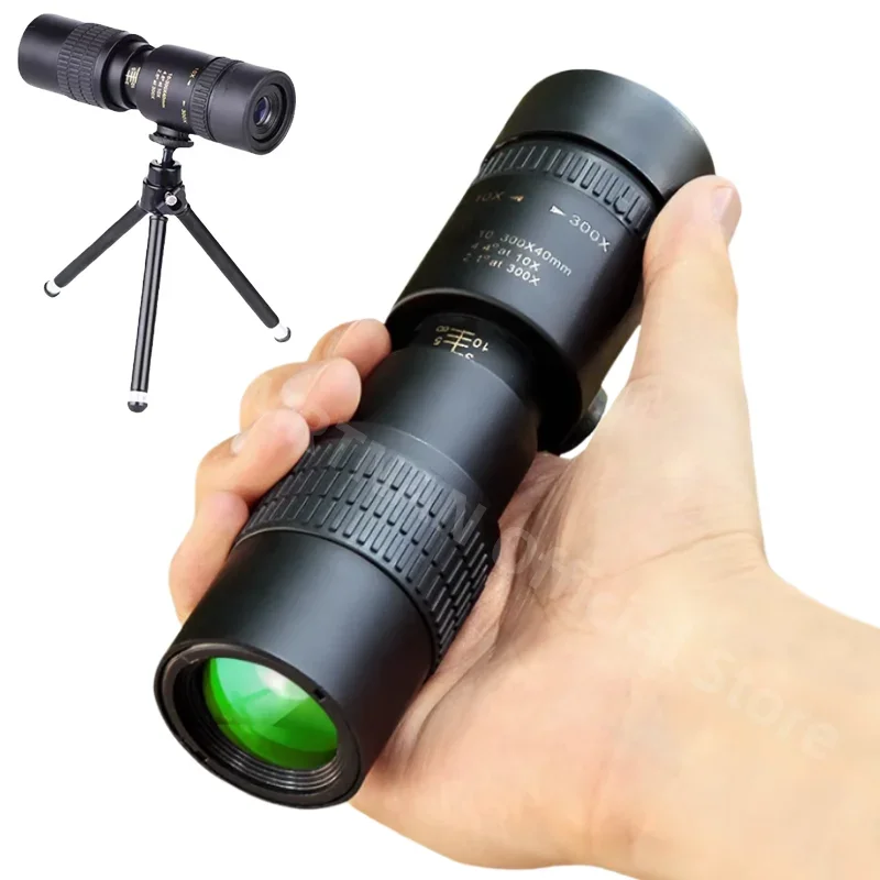 10-300x40 зум-телескоп HD портативный мощный бинокль большой дальности Профессиональный Монокуляр низкое ночное видение для охоты 10-300x40 зум-телескоп HD портативный мощный бинокль большой дальности Профессиональный Монокуляр низкое ночное видение для охоты