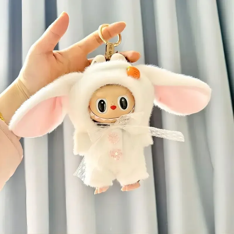 

Для labubu I II Idool Poppen Konijn Zitten, наряд для кормления, 17 см, мини-дыш, Poppenkleertjes Wit Konijn, аксессуары для комбинезонов