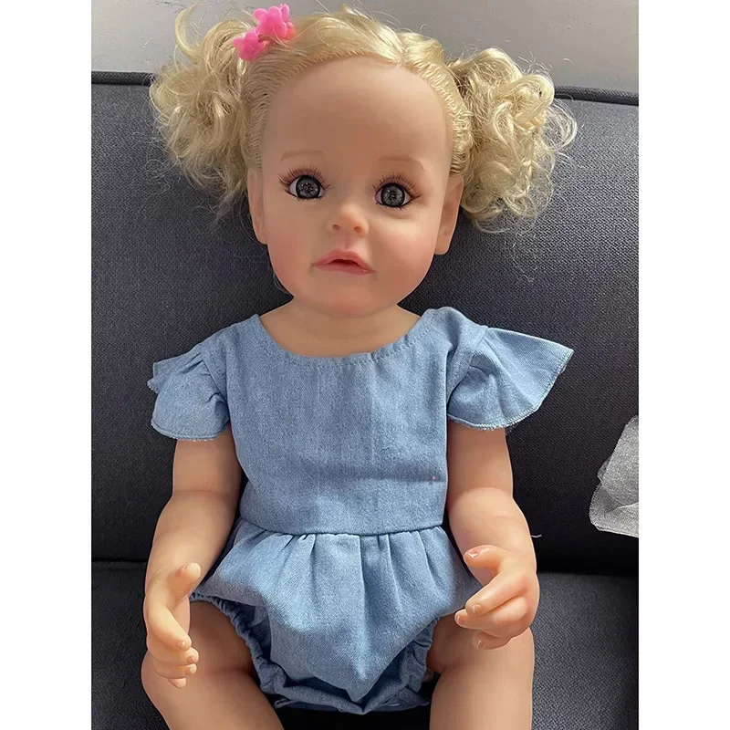 55CM Reborn maluch Girl dollnnpk sueue całe ciało silikonowe wodoodporne do kąpieli zabawka ręcznie szczegółowa farba z widocznymi żyłami 3D