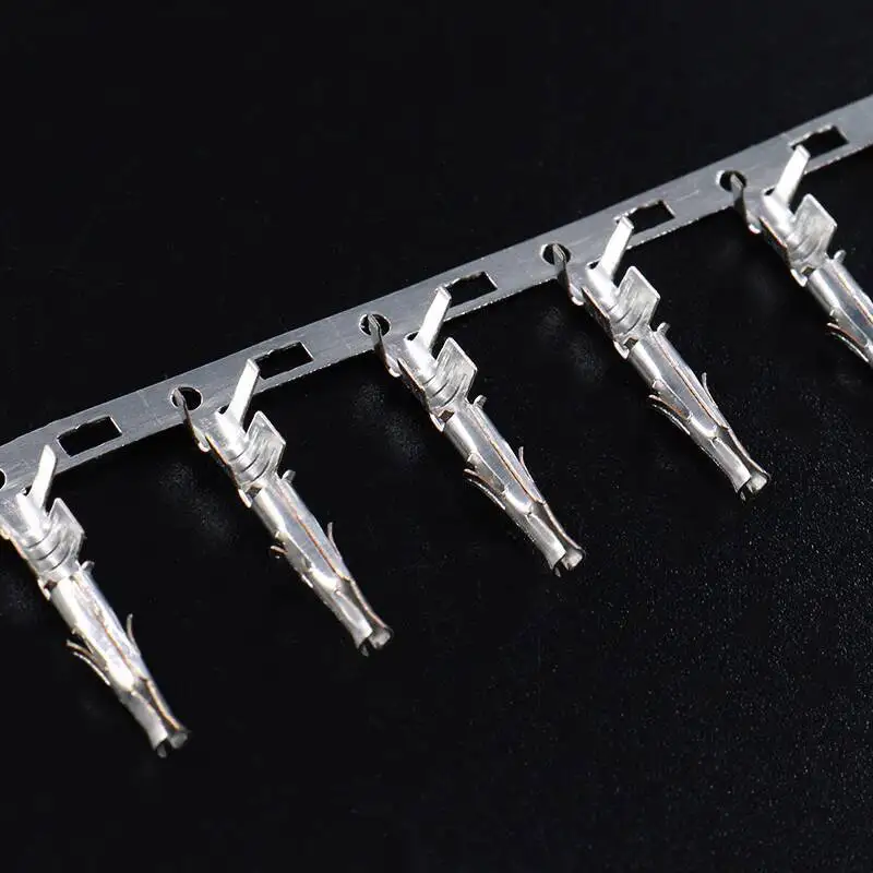 50 Stück Tamiya Kaltpressklemmen Kleine EL Stecker und Buchsen Verbindungsstücke Reed-Pin Kabelverbindung – Detail 2
