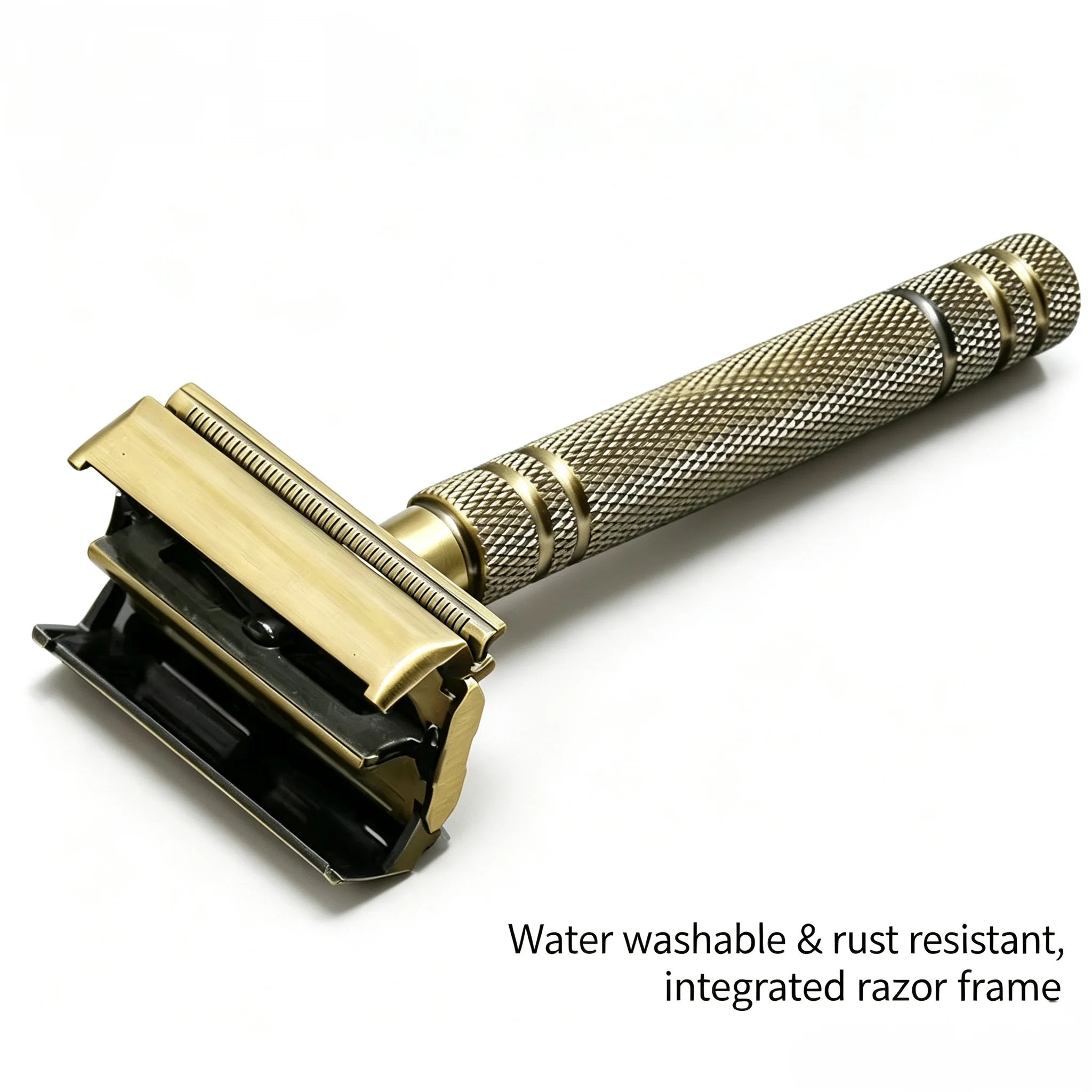 Brass material retro rotating shaver, old-fashioned hand safe electric shaver, quick replacement of universal blades
