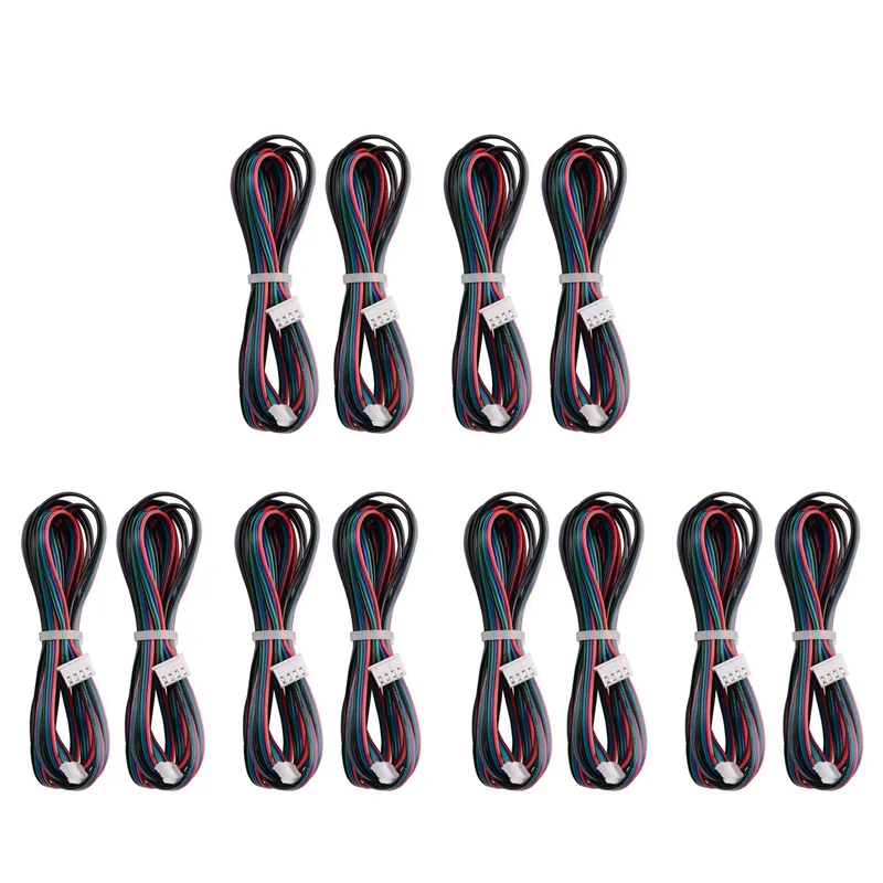 12Pcs 2M 모터 커넥터 케이블 XH2.54 4Pin To XH2.0 6Pin 흰색 터미널 3D 프린터 스테퍼 용 병렬 모터 와이어
