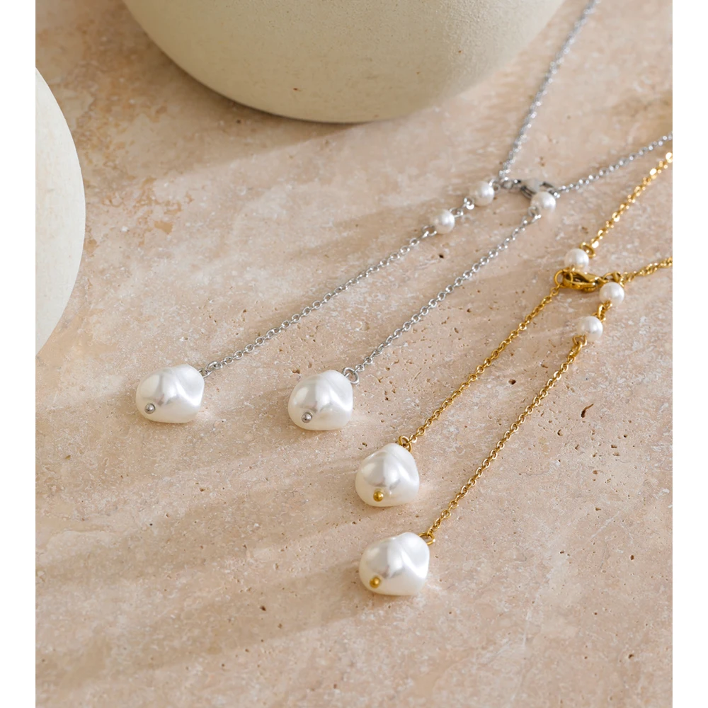 Yhpup 70cm Elegant Backless Stainless Steel Tassel Long Necklace Sexy Simulated Pearls Fascinating Distinctive Fashion Jewelry