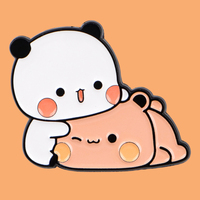 Cute Bubu Dudu White and Grey Couple Bear Enamel Pin Brooches on Clothes Badge Bag Clothes Lapel Jewelry Fans Lovers Gifts