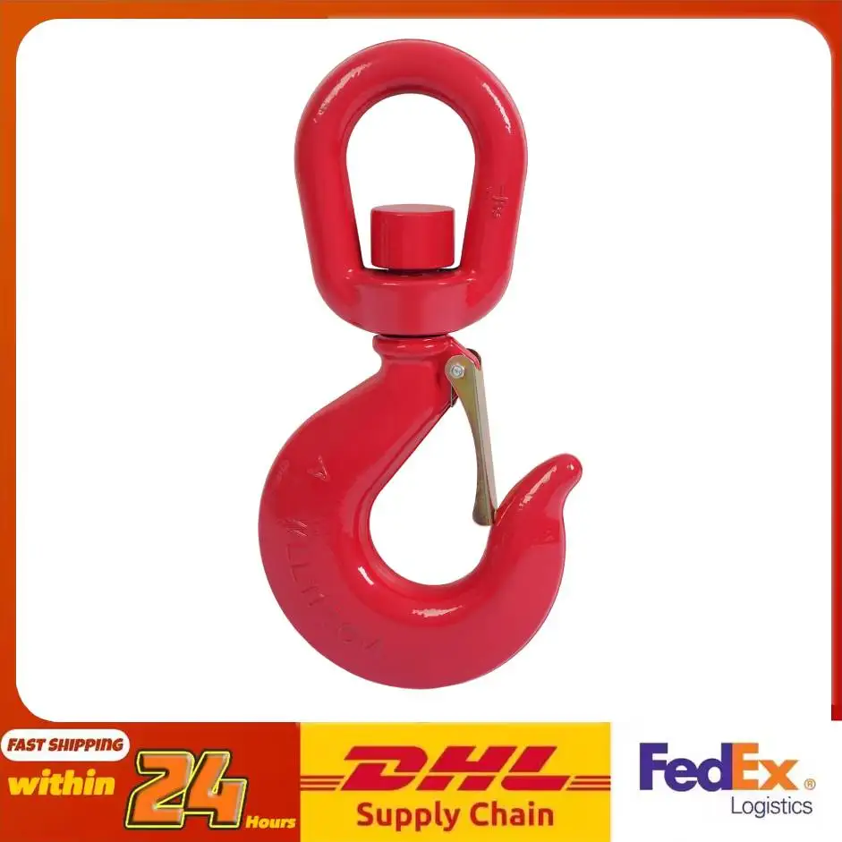 

Поворотный крюк с блокировкой 11T, крючок из легированной стали 24250,85 фунтов, 360° ° Поворотный крюк Конструкция предохранительной защелки Сверхмощный подъемный крюк