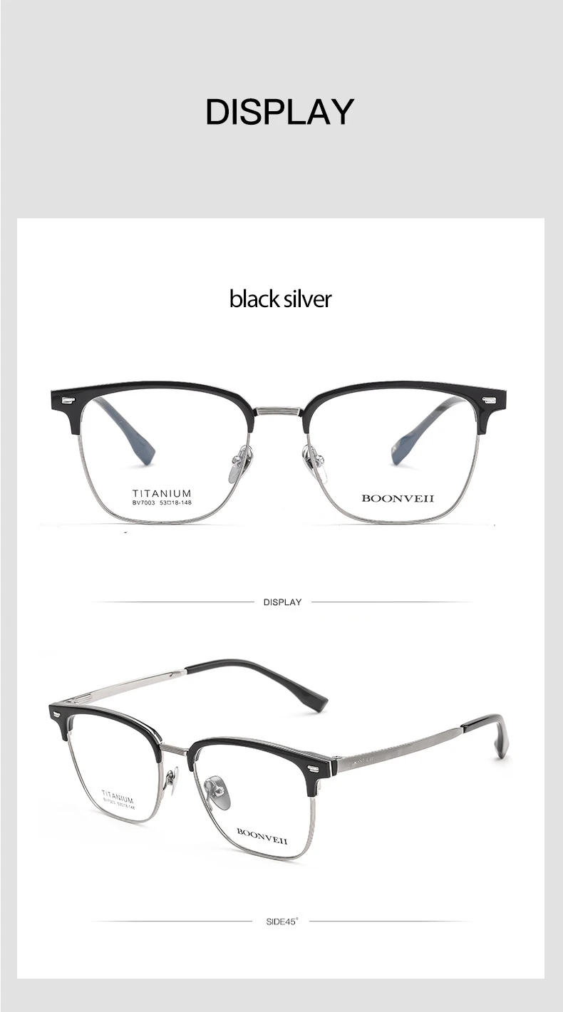 Reines Titan Rahmen Gläser Vollrand Brillen Federscharniere Männer Stil Kurzsichtige Brille Neue Ankunft Gläser – Detail 13