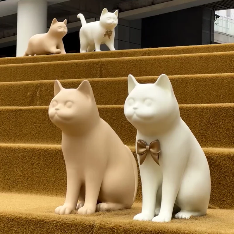 

Large ornament pet store decoration fiberglass sculpture cat