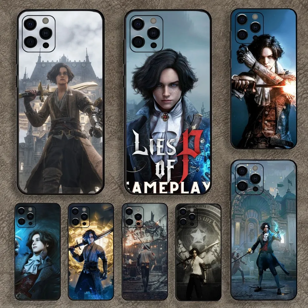 Game L-Lies of P Phone Case For Apple iPhone 15,14,13,12,11,Pro,X,XS,Max,XR,Plus,Mini Soft Black Cover