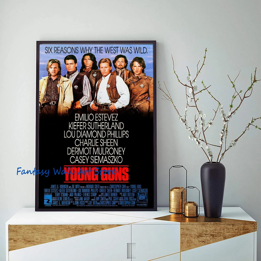 Young Guns Classic Western Cowboy Movie Billy The Kid Wall Art Western Aesthetic Wall Decor Canvas Printing Home Bar Decoration