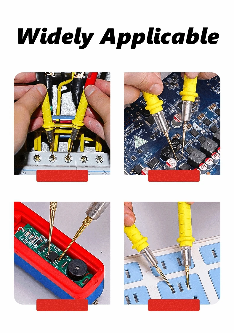 Präzise, scharfe Messleitungen für Multimeter, flexible Silikonkabel, austauschbare Kupferspitzen, elektrisches Testkabel-Set. – Detail 2