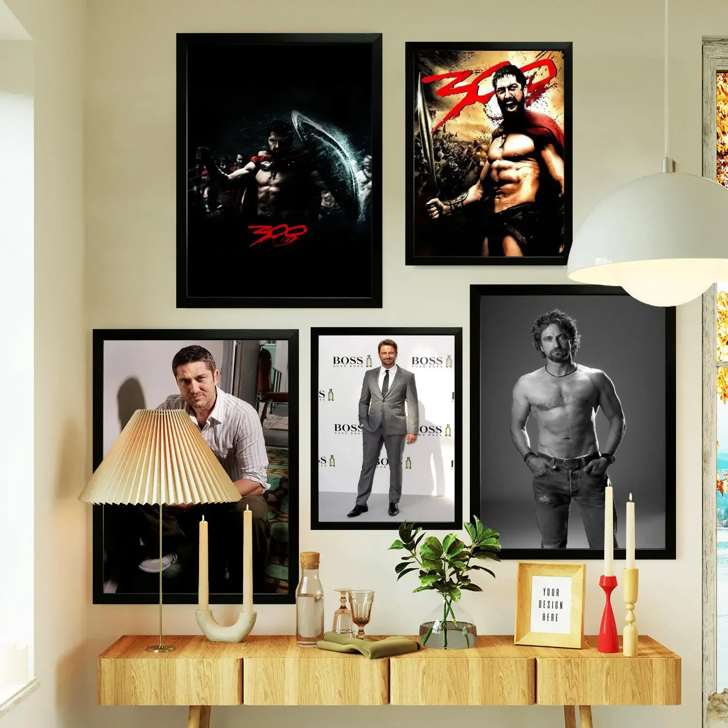 gerard butler leonidas 300 Poster Prints Wall Art Canvas Painting Poster For Modern Family Living Room Home Decor