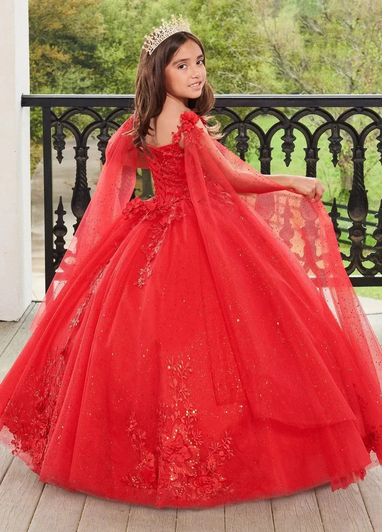 

Customized Flower Girl Dress Wedding Dresses Ball Red Tulle Fluffy Appliques For Kids Birthday Princess Banquet Gowns