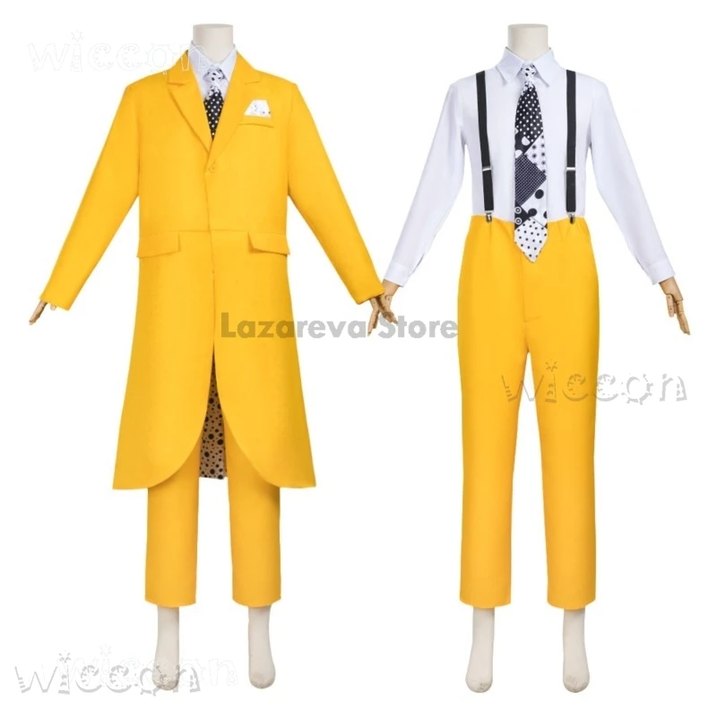 أزياء الهالوين disfraz قناع الفيلم جيم كوسبلاي بدلة صفراء كاري كاري ستانلي للرجال Ipkiss mujer