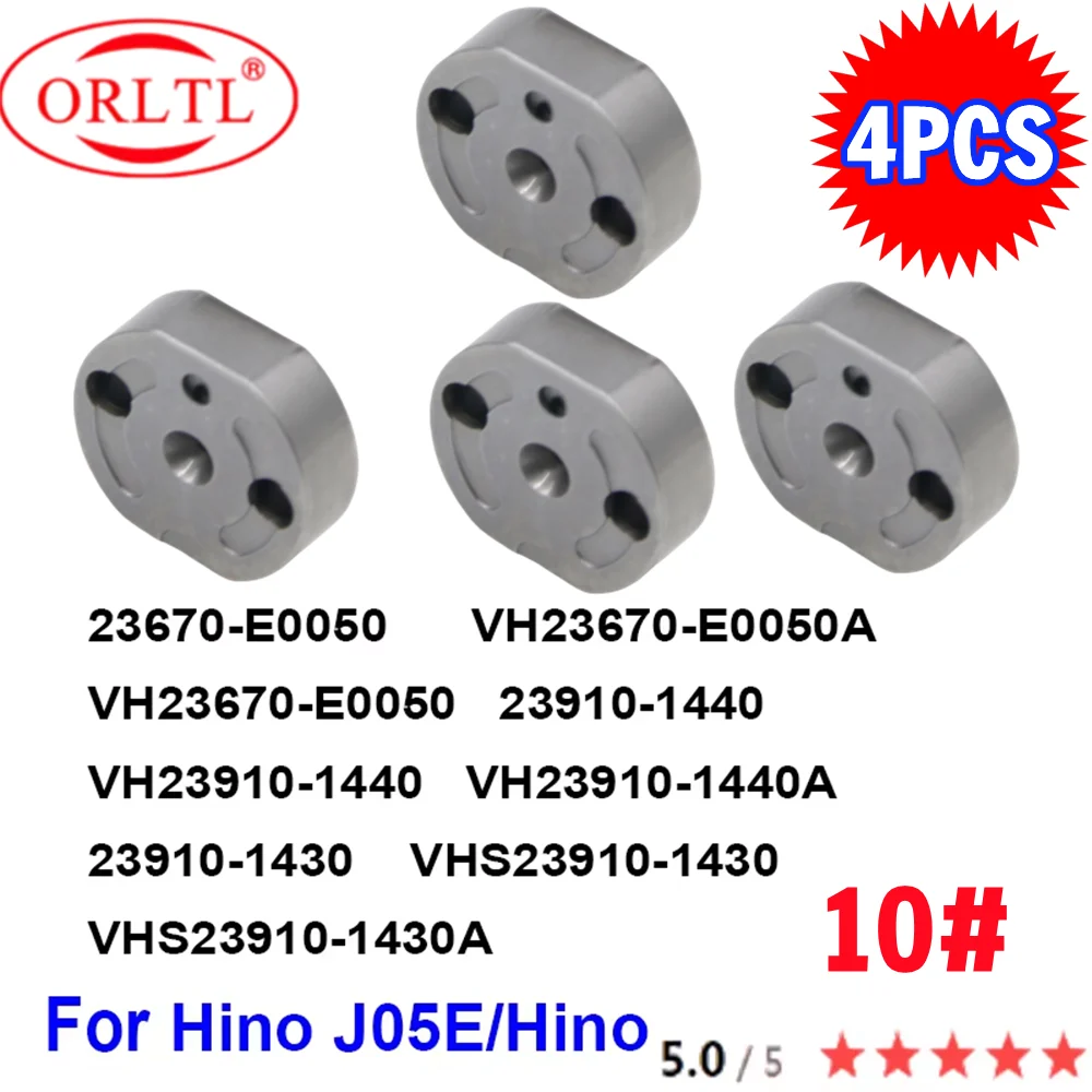 

4 шт. 23670-E0050 095000-6353 Пластина дизельного клапана 10 # Для Hino J05E 095000-6350 23910-1430 VHS23910-1430 VHS23910-1430A ORLTL