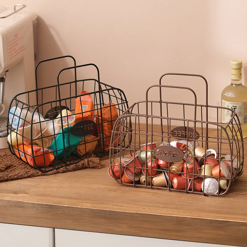 

Fruit Basket Iron Shelf Table Storage Candy Coffee Partner Snacks Plates Cake Stand Desktop Decor Holders Storage Case