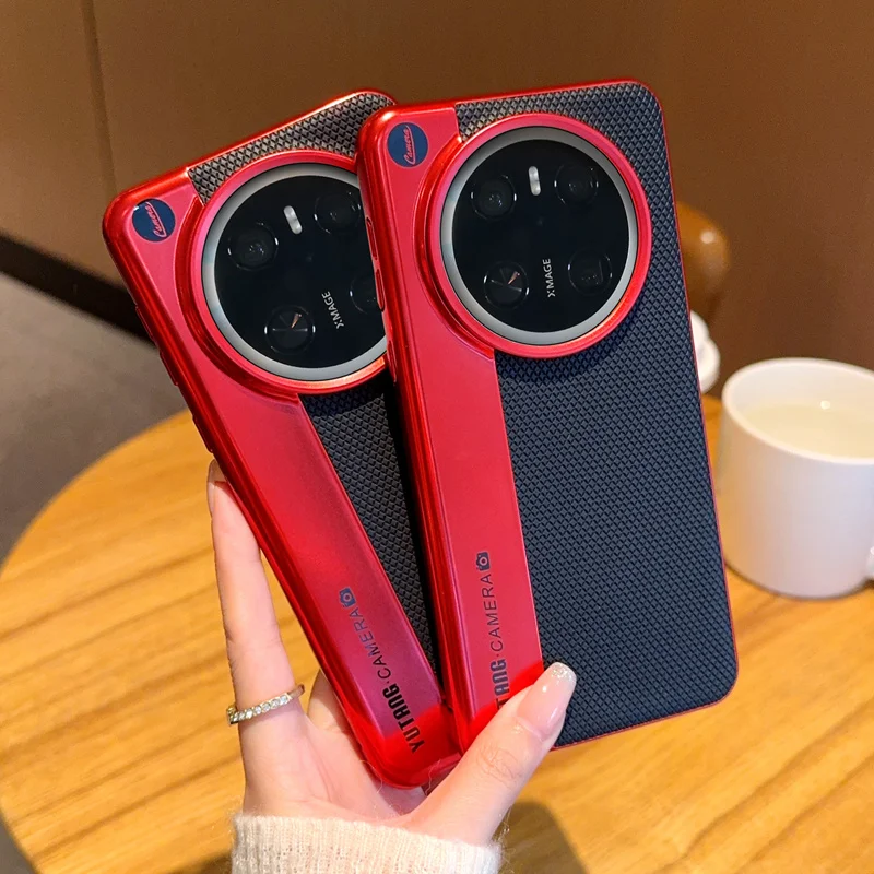 

Trendy Streetwear Case For Huawei Mate 60 70 Pro+ Plus Metal Camera Protection Ring Electroplated Color Collision Anti-Slip Grip