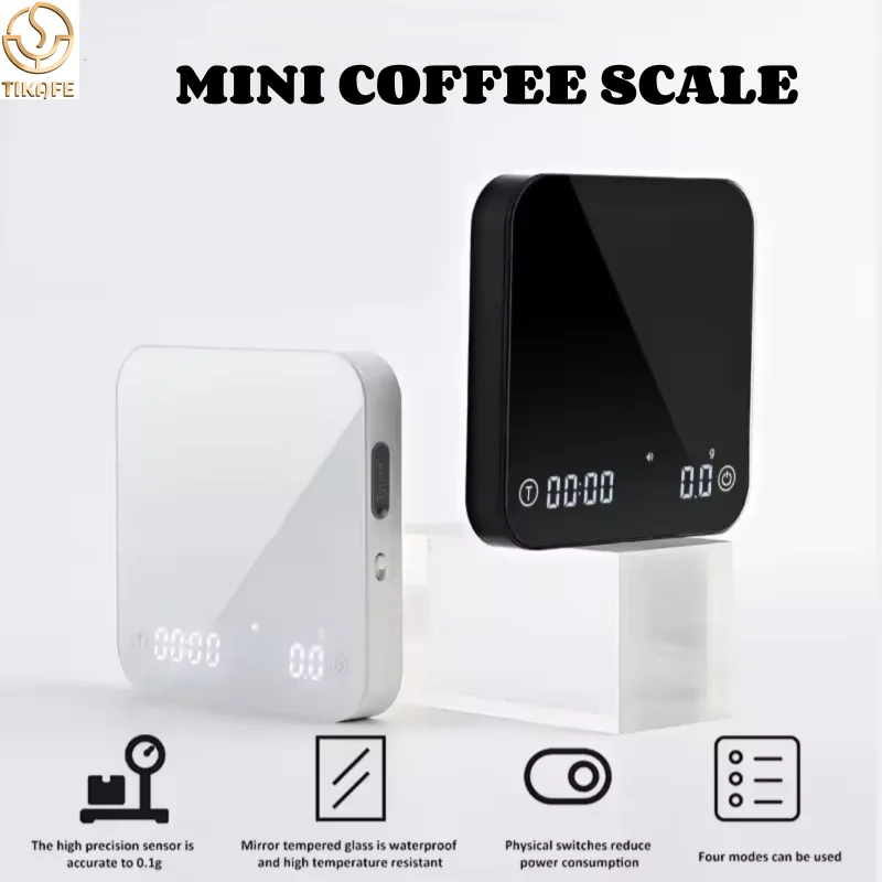 Mini Coffee Scale with Timer, Rechargeable Espresso Scale, 2kg/0.1g Accurate Scale for Pour-Over Coffee,Digital Kitchen Scale