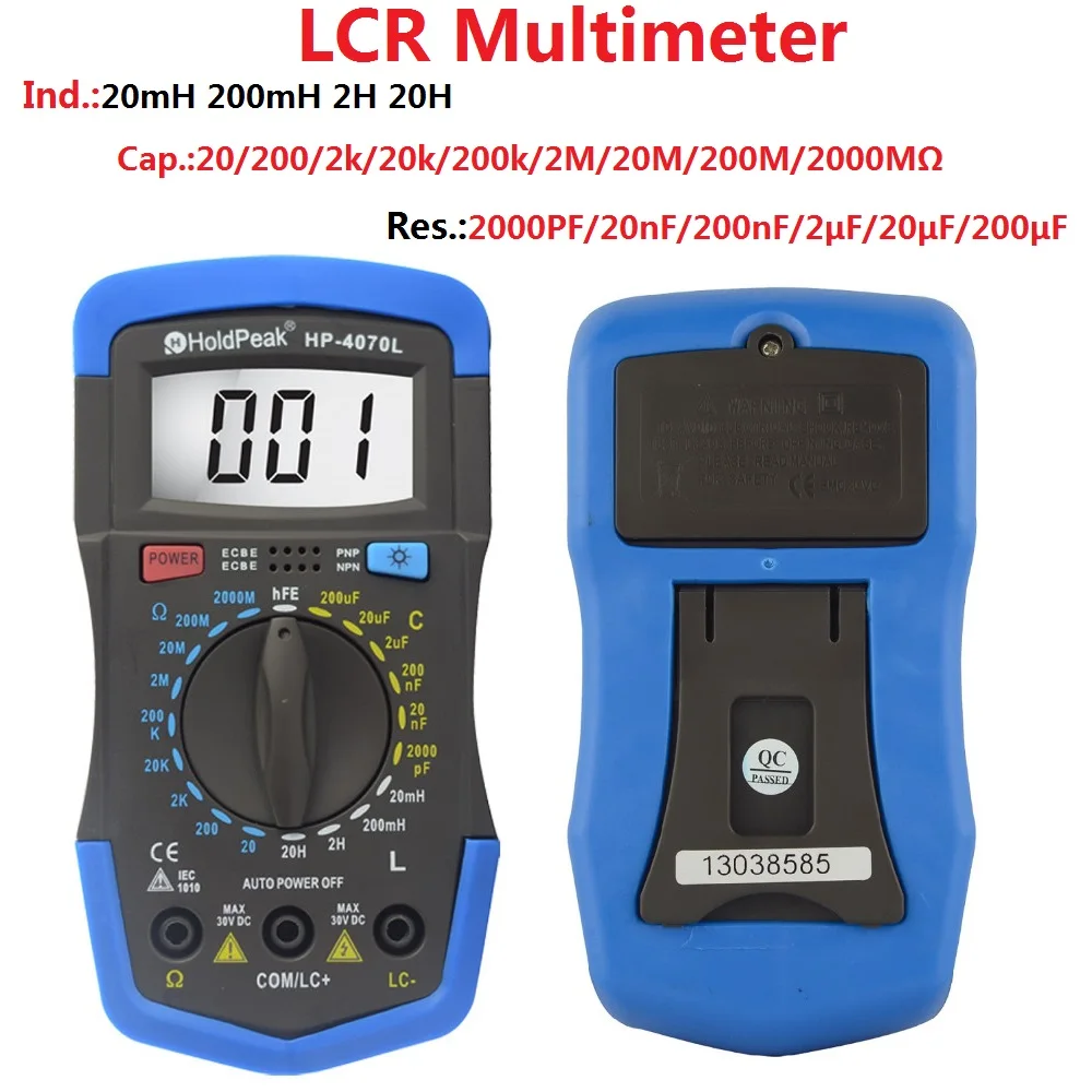 HoldPeak HP-4070L Capacitance Multimeter Digital Inductance LCD Meter hFE Test With Backlight Inductance LCR Meter Repair Tool