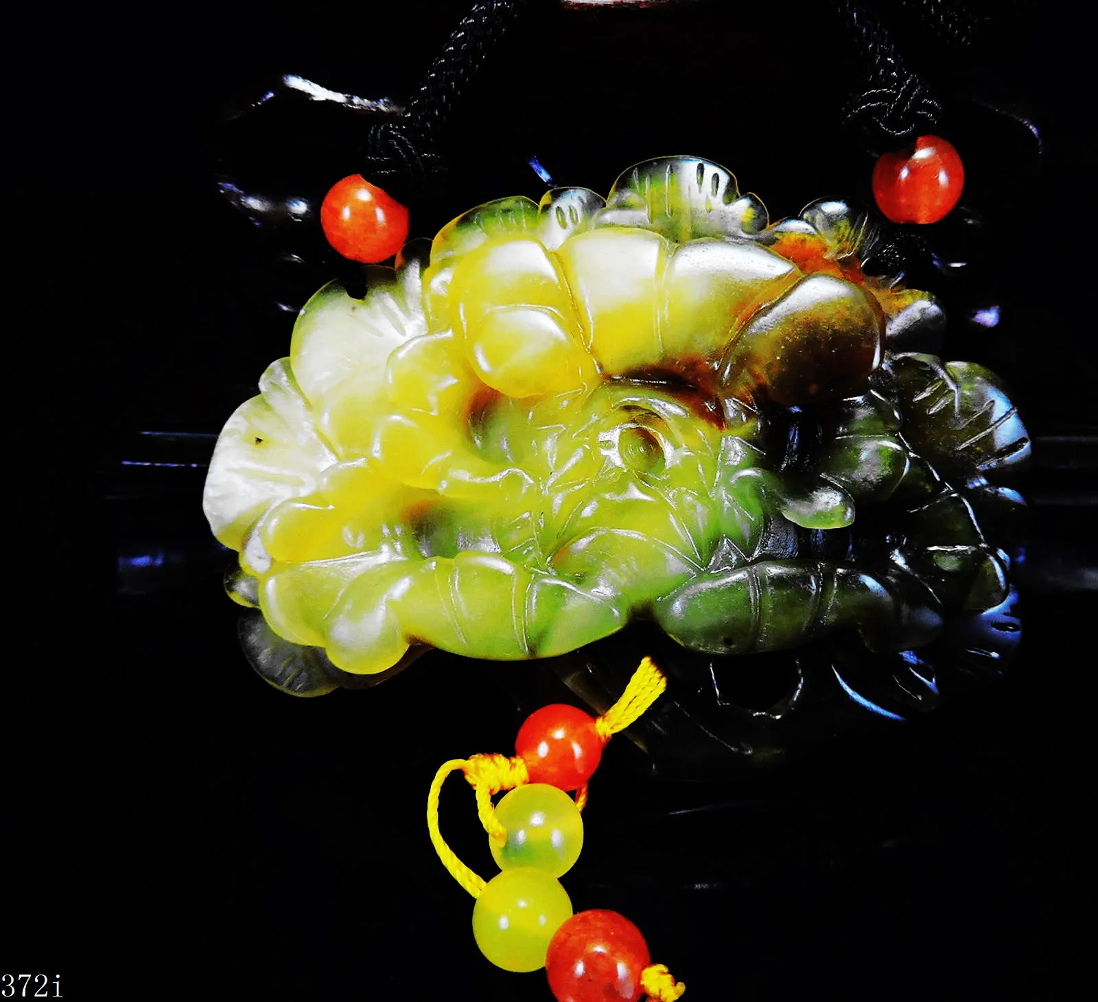

Jade Jewelry Natural Jade Pendant Necklace Hand-Carved peony flower Jadeite Necklace Pendant Gift No Treatment 372i