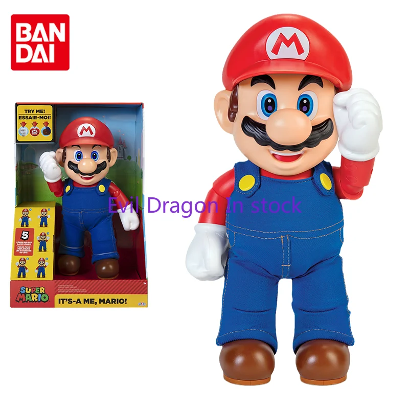 Оригинальная аниме-фигурка Jakks Super Mario Flash Game, кукла Марио 36 см, может издавать звук, экшн-фигурка, игрушки для детей, подарок