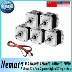 Nema17StepperMotor DriverKit 0.28-0.7Nm 4-Lead 42mm Open Loop Motor for 3D PrinterCNC/Robot/Engraving Machine(XYZA Axis Control)
