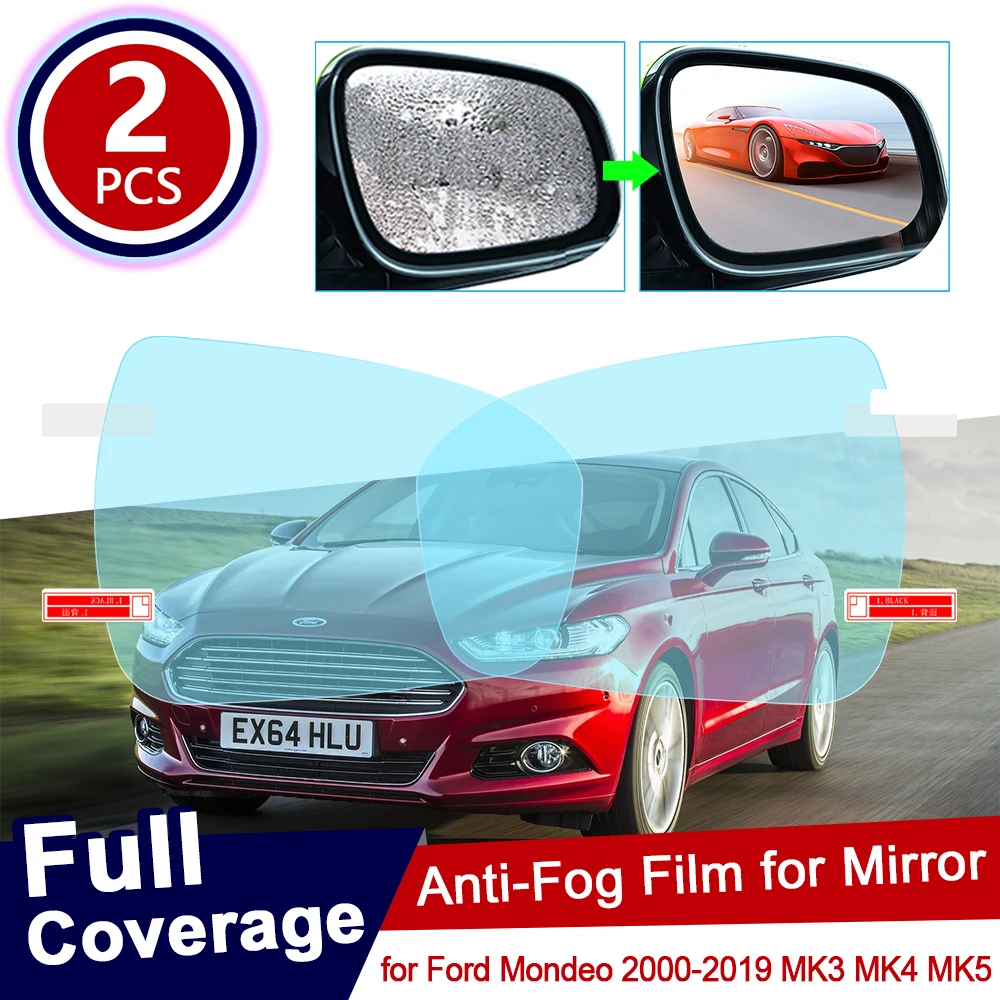 for Ford Mondeo 2000~2019 MK3 MK4 MK5 Full Cover Anti Fog Film Rearview Mirror Rainproof Clear Anti-fog Films Car Accessories