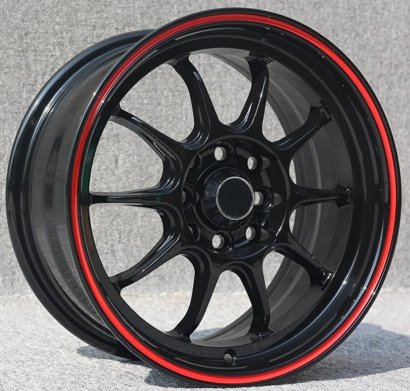 

ZD40 Red Lip Wheels 15 Inch 15x7.0 4x100 4x114.3 Alloy Car Wheel Rims For Mazda MX-3 MX-5 Honda Civic Nissan 240SX Toyotaa