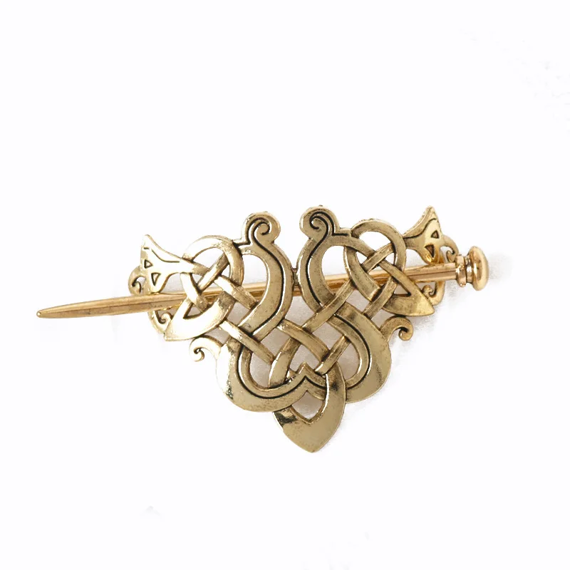 Women Celtic Hair Slide Hairpins Viking Celtic Hair Clips Celtic Knot Hair Stick Metal Hair Barrette Hair Pin Retro Hair Accesso