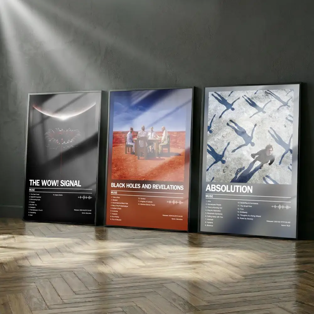 Muse Poster-Album-Set, modernes Cover-Wandkunstwerk für Zimmer, Leinwandgemälde, Kunstdruck, Heimwanddekoration, Bild, Geschenk