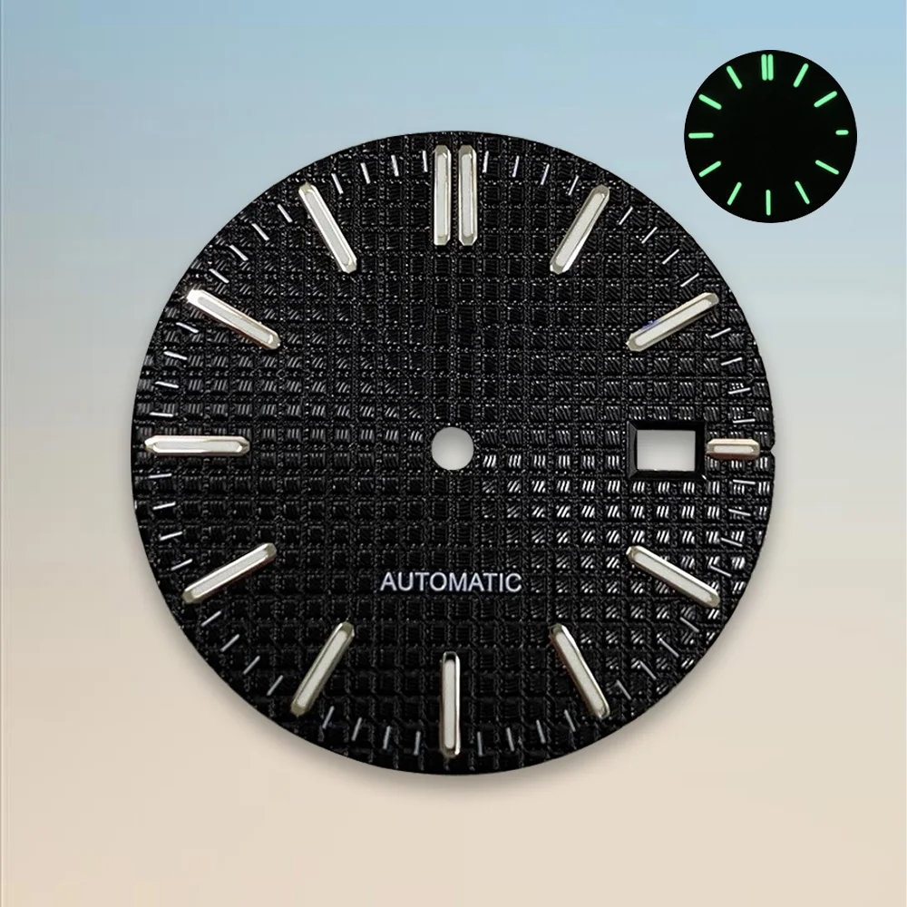 Men's watch Dial Green Luminous Oak Dial 31.8mm S Dial Suitable For NH35 Japan Automatic Movement 31.8MM nh35 Watch Accessories