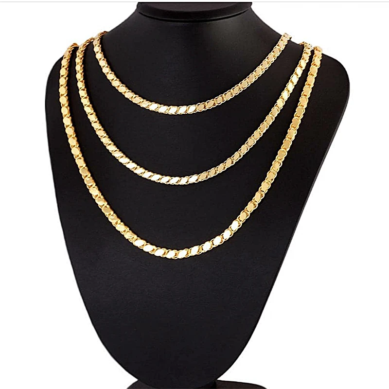 Dubai Gold Plated Handmade Twisted Chain Necklace for Men and Women, Hair Jewelry, New