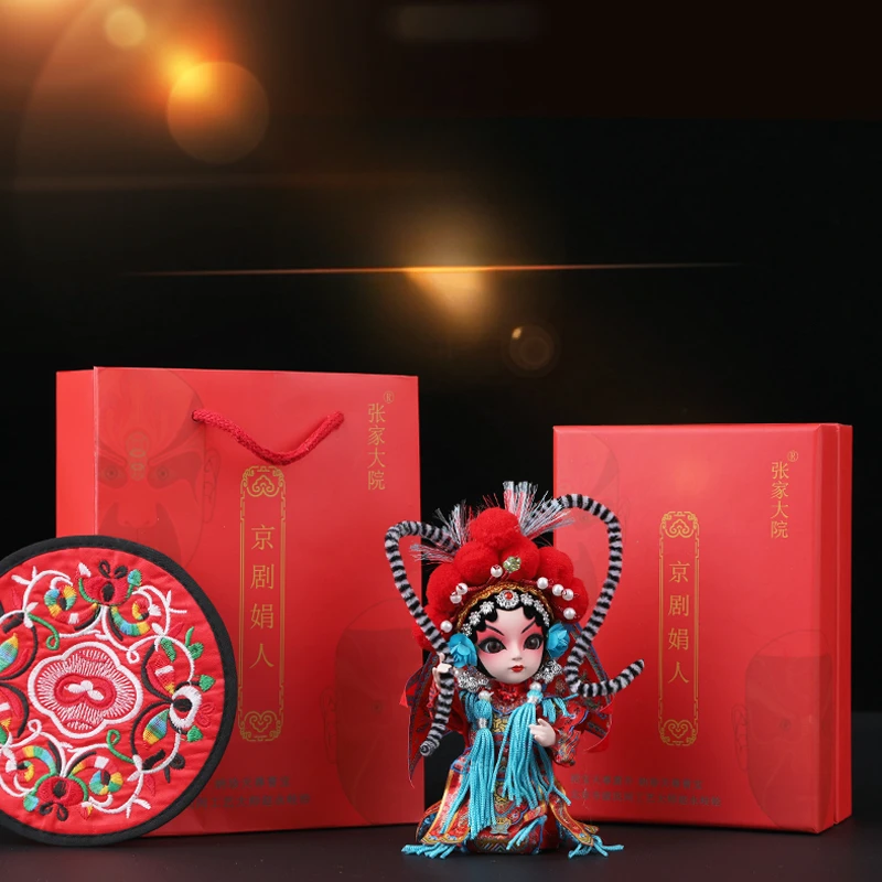 中国風の特徴的な外国人への小さなギフト京劇のキャラクターの顔北京のお土産シルク人形の装飾