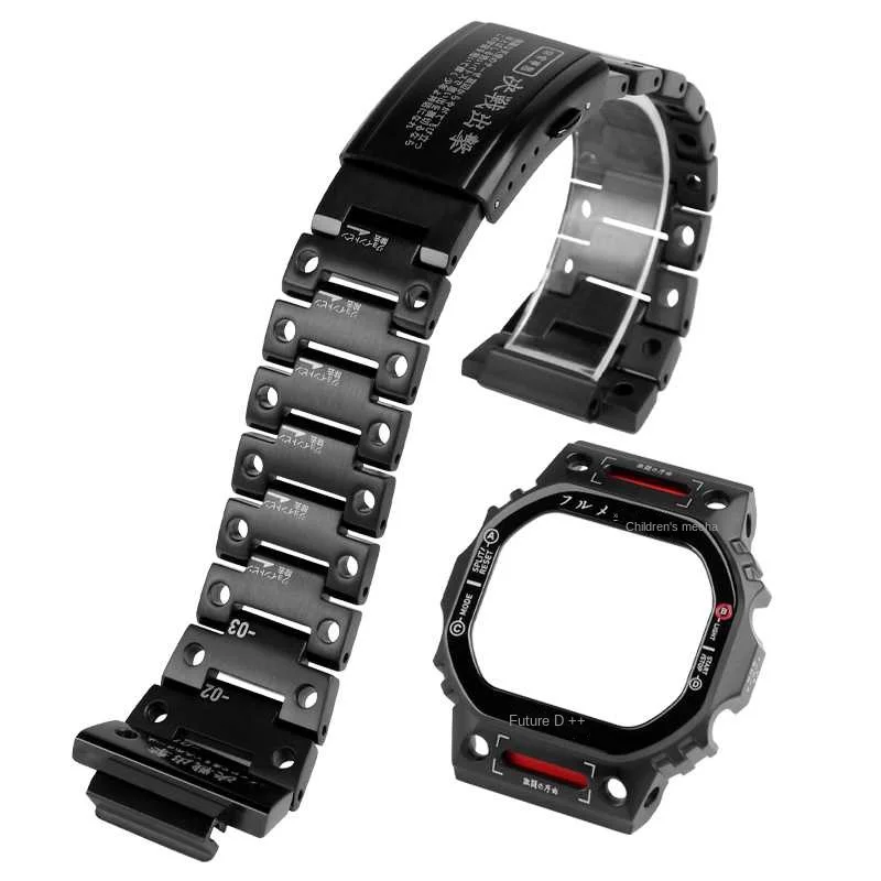 

DW-5600 Modified Mecha Metal Stainless Steel Case Watch Strap for Casio DW5600 GW-B5600 Bracelet Watchband Bezel Set with Tools